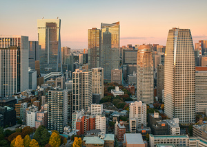 Evening Light Over Minato by Dave Bowman