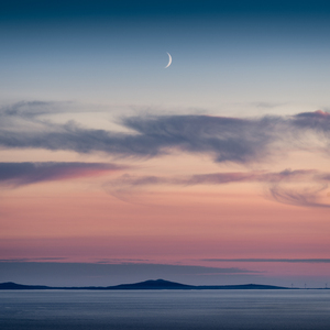Crescent Moon Over North Uist