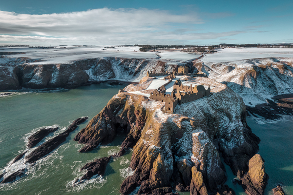 Winter at Dunnottar Castle Print