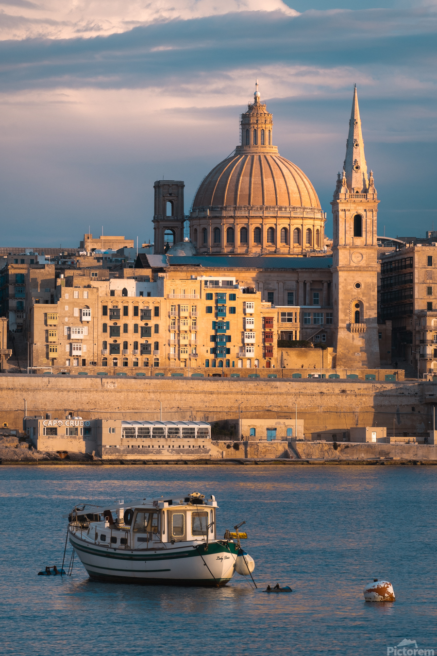Evening Sunlight on Valletta  Print