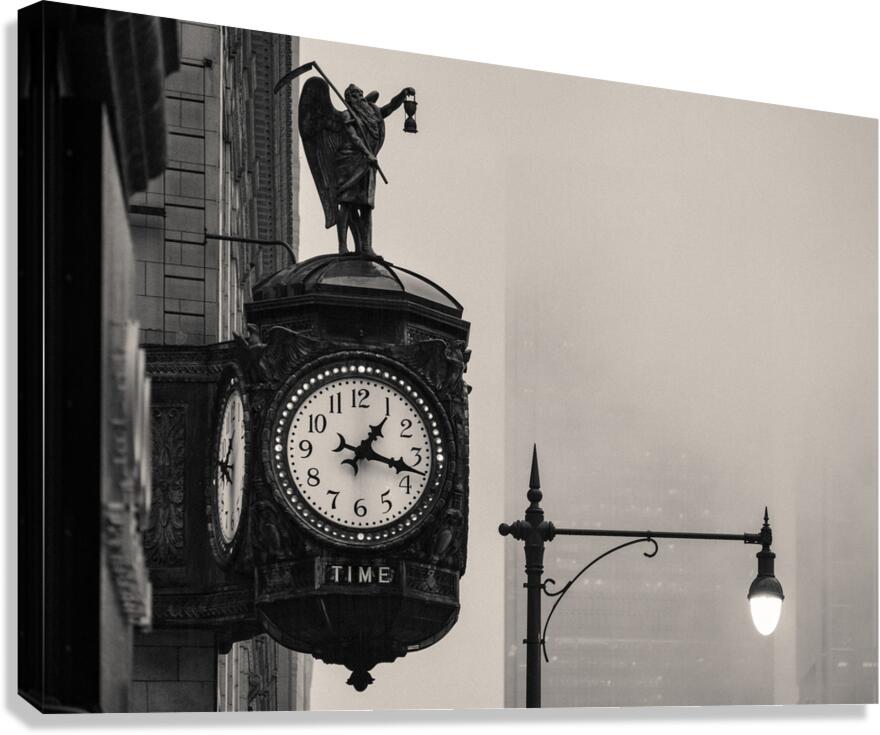 Father Time Clock Chicago Canvas Print