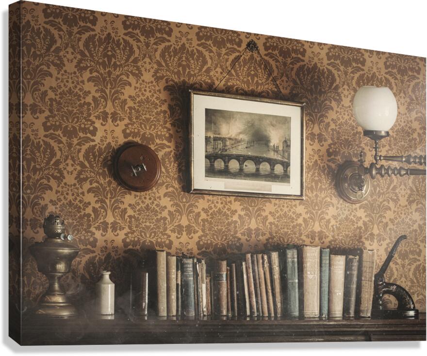 Vintage Bookshelf Canvas Print