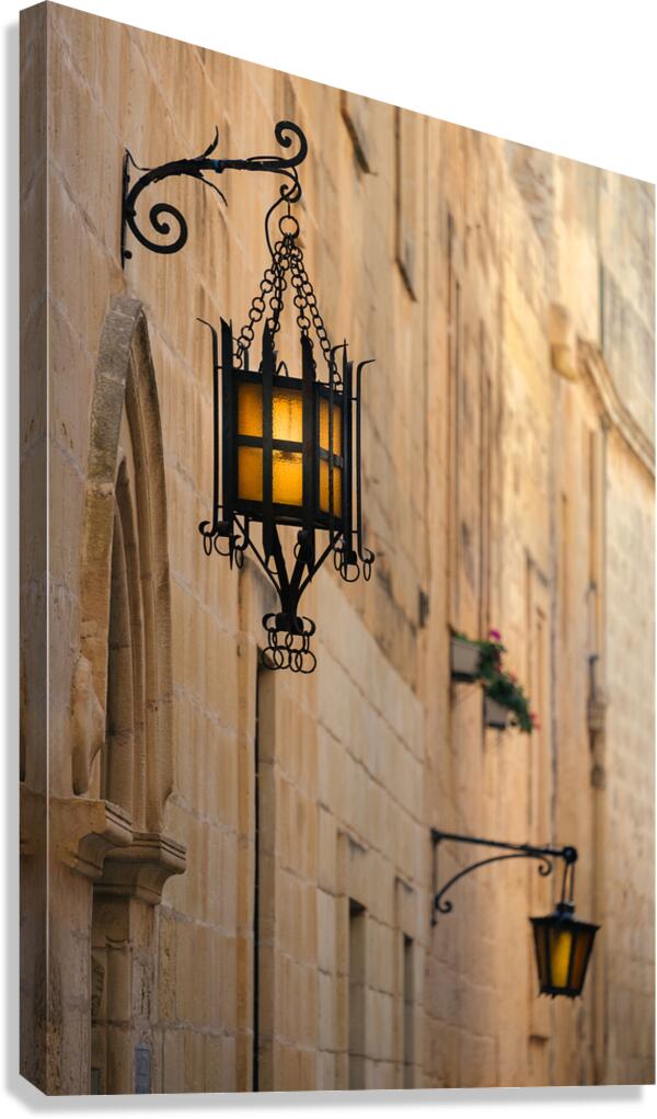 Mdina Street Lamps Canvas Print