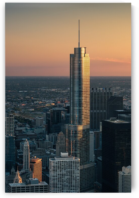 Trump Tower Chicago Sunset by Dave Bowman