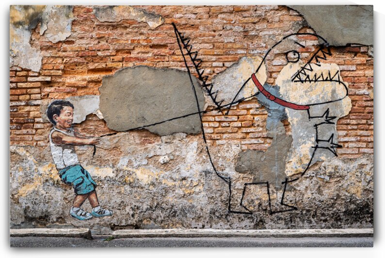 Boy With Dinosaur by Dave Bowman