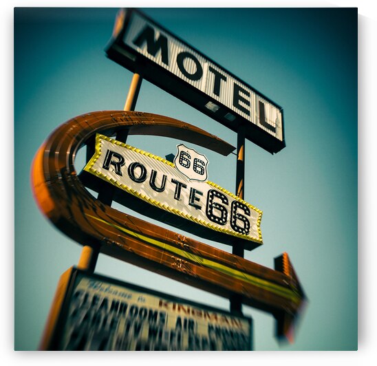 Route 66 Motel Sign by Dave Bowman