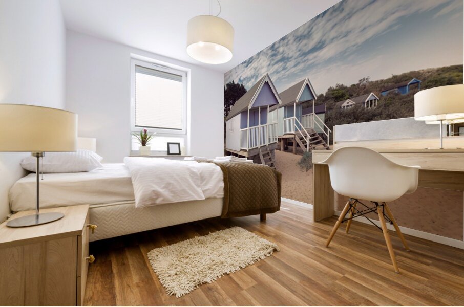 Hunstanton Beach Huts Mural print