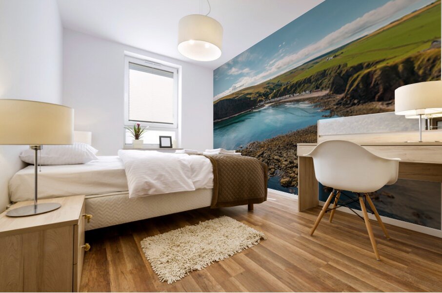 Pennan Coastline Panorama Mural print