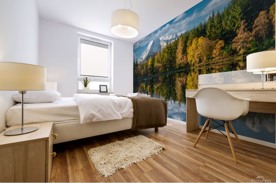 Autumn Reflection on Glencoe Lochan Mural print