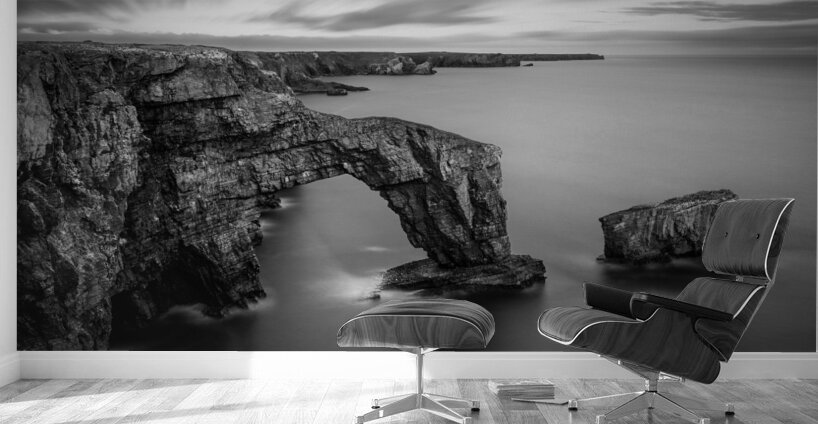 Green Bridge of Wales - Black and White Edition Wall Murals