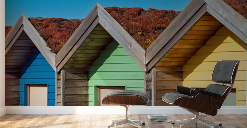 Blyth Beach Huts Wall Murals