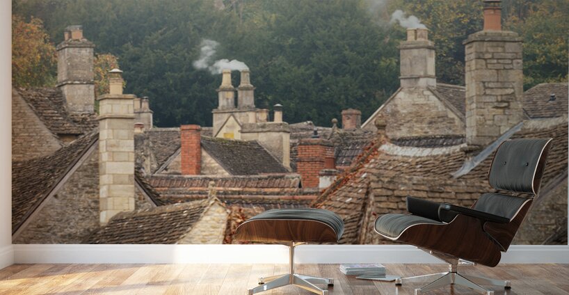 Castle Combe Chimneys Wall Murals