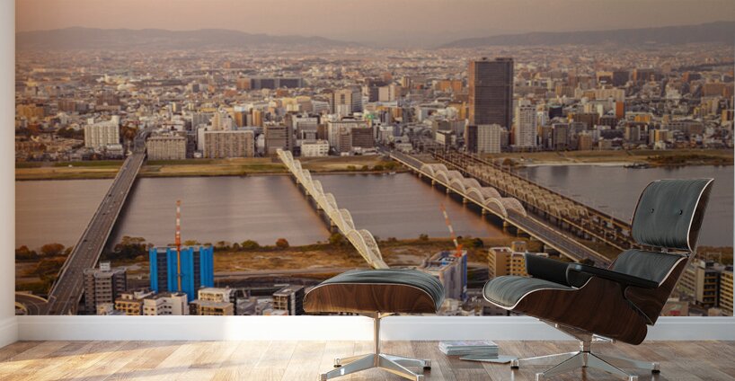 Evening Over the Yodogawa River Wall Murals