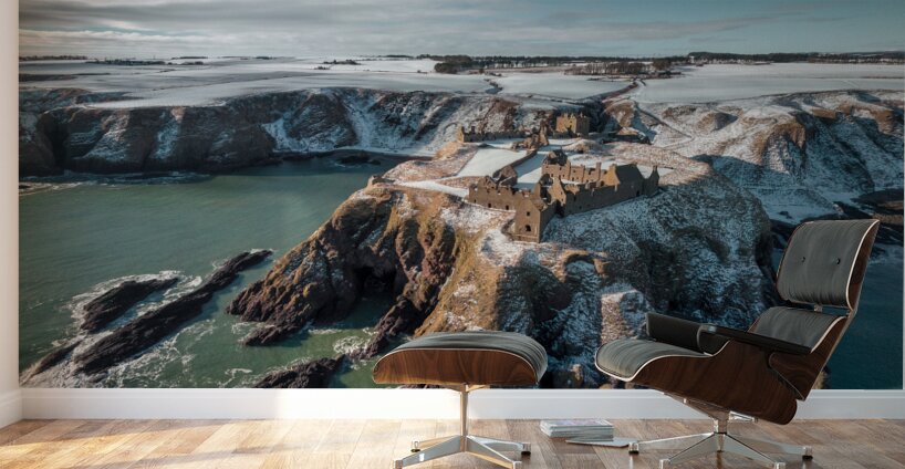 Winter at Dunnottar Castle Wall Murals