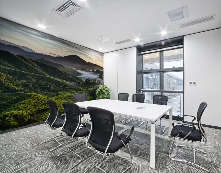 Tea Plantation at Dawn Wall Printing