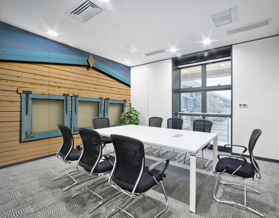 Three Blue Windows Wall Printing