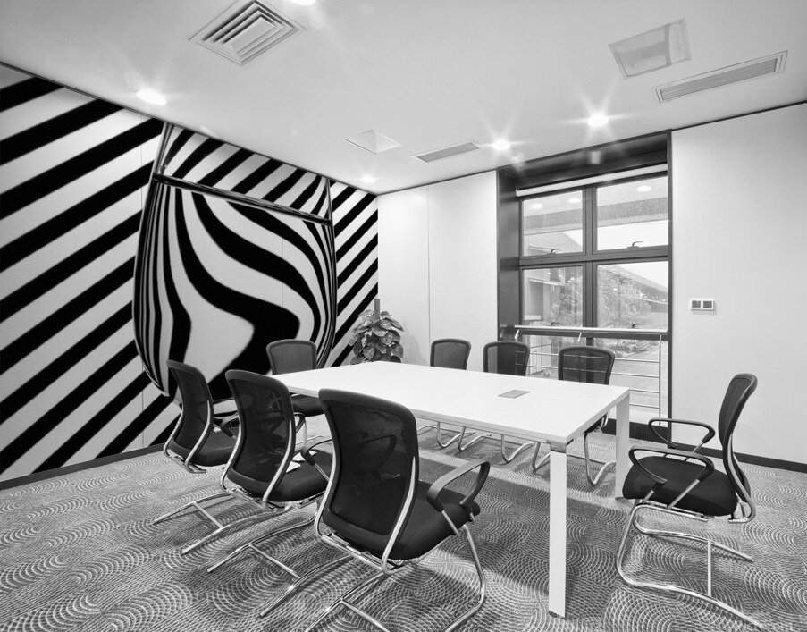 Striped Glass Wall Printing