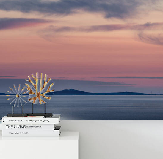 Crescent Moon Over North Uist by Dave Bowman